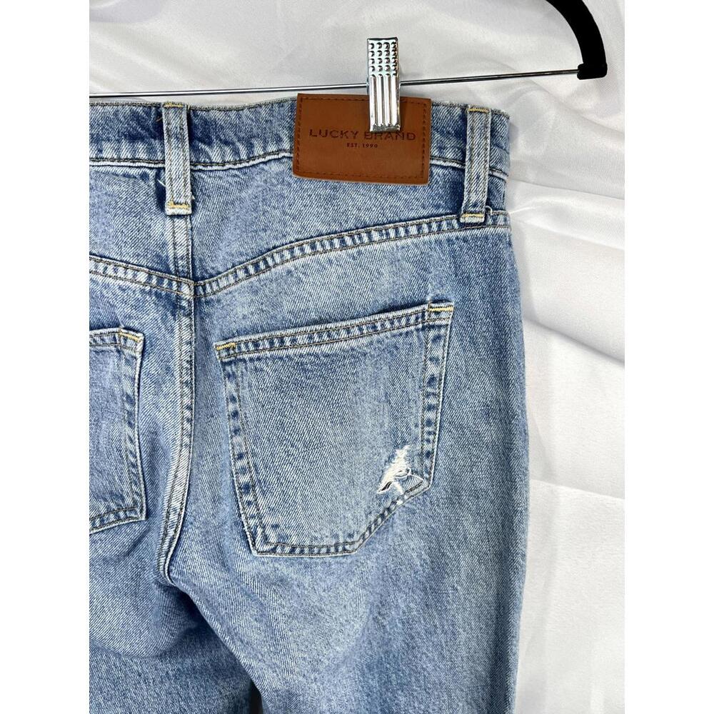 Lucky Brand Mid Rise Boyfriend Flare Distressed Jeans Size 00/24R - Picture 5 of 9